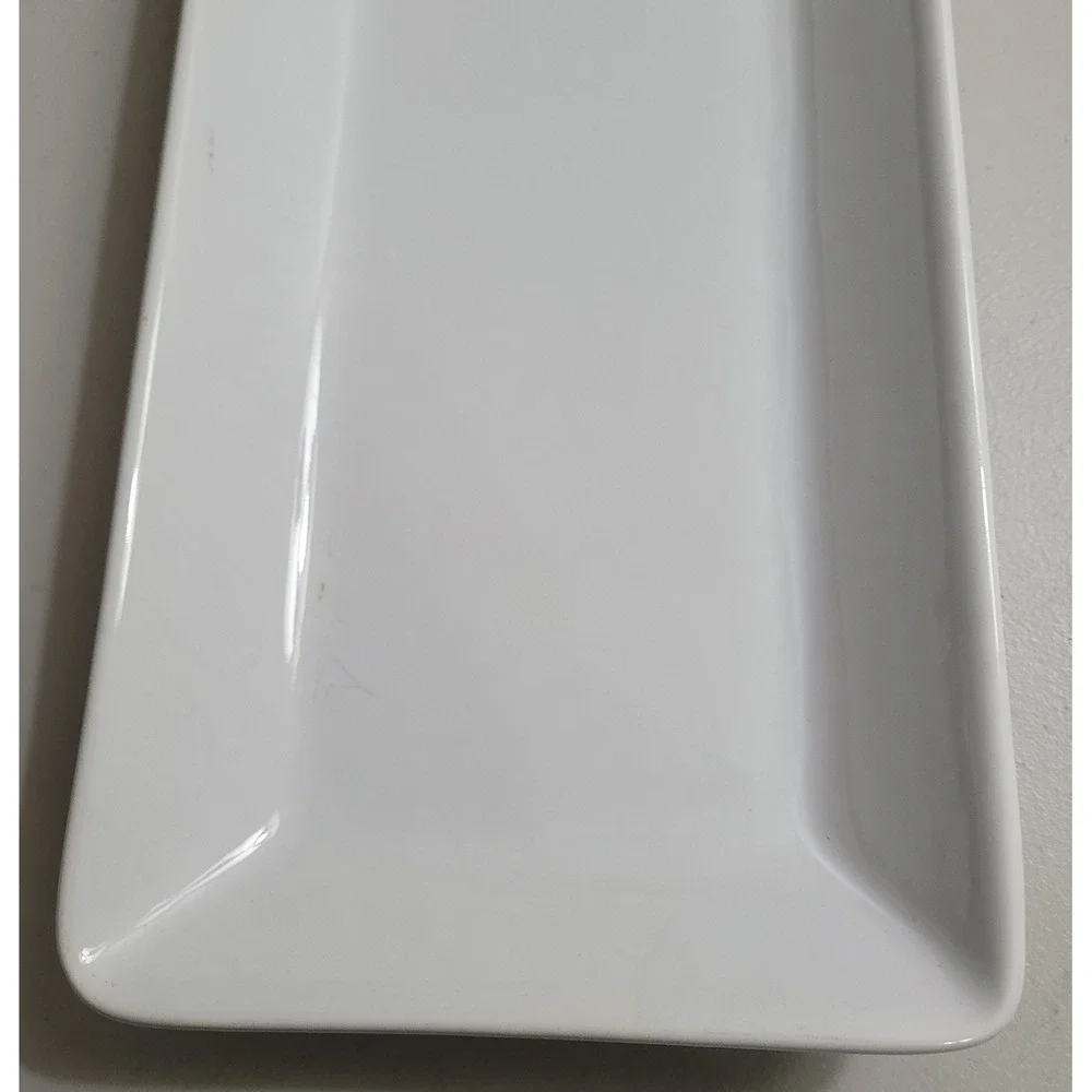 Pampered Chef Simple Additions Rectangular Platter White Ceramic Serving Tray